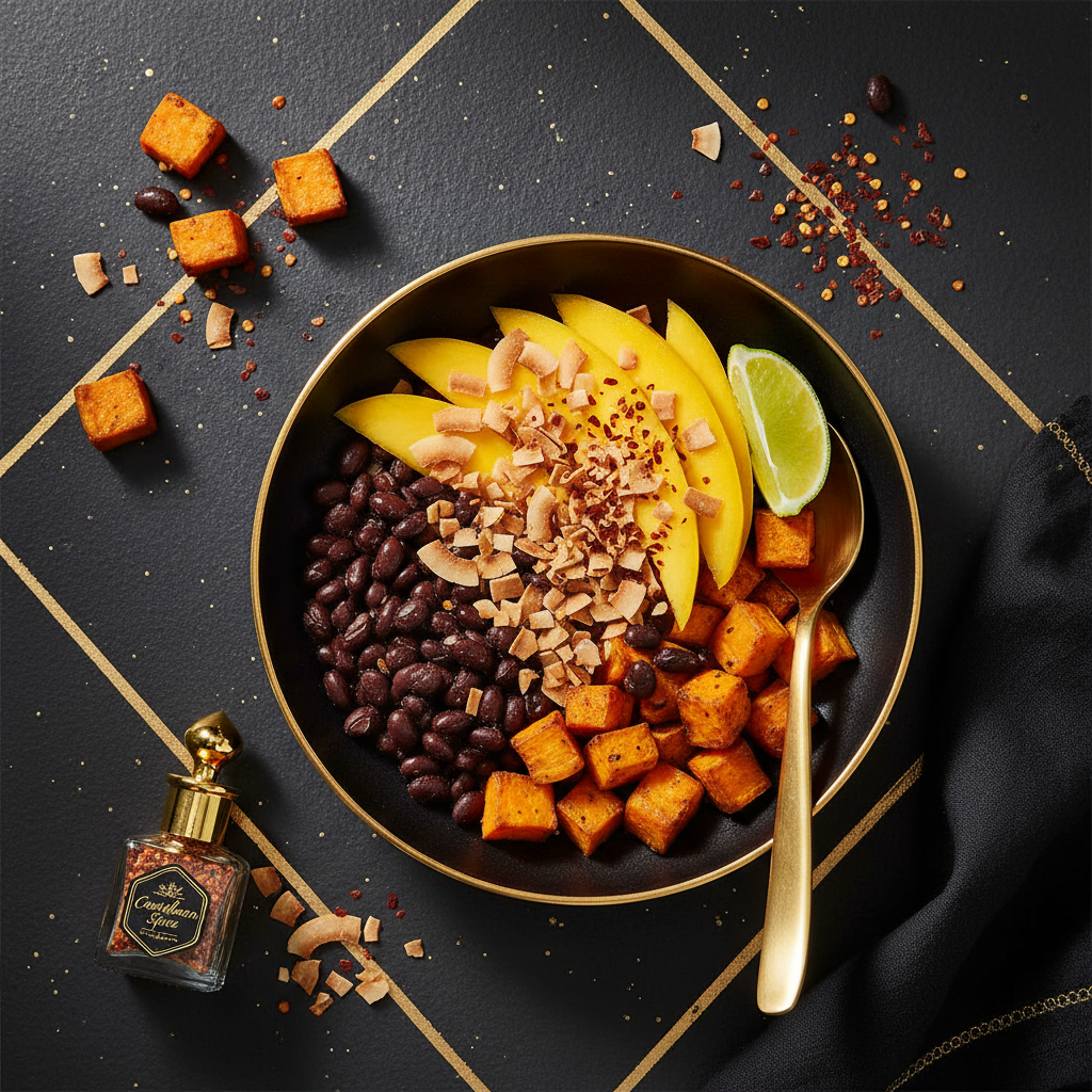 TITAN Caribbean Sweet Potato Black Bean Bowl — premium vegan breakfast meal plan