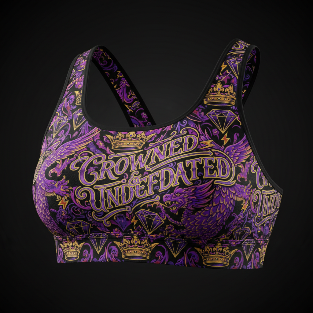 Women's Sports Bra — Crowned & Undefeated — Crown Edition