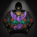 TITAN Crown Edition Tattoo Art Women's Lounge Hoodie - bold phoenix crown tattoo artwork on matte black heavyweight fleece