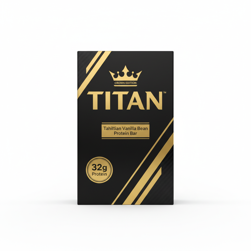 TITAN Tahitian Vanilla Bean Protein Bar Crown Edition packaging