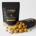 Crown Edition Saffron Pistachio Protein Bites — matte black Crown Edition pouch