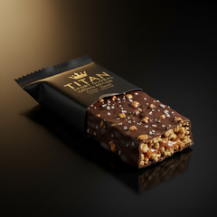 TITAN Crown Dark Chocolate Sea Salt Caramel Crunch Protein Bar