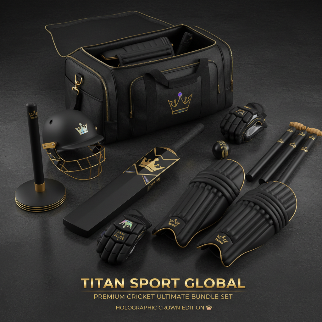 TITAN Crown Edition Cricket Ultimate Bundle Set Matte Black Gold