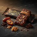 TITAN Natural Energy Bar Dark Chocolate Date Crown Edition — Medjool dates dark chocolate vegan product shot