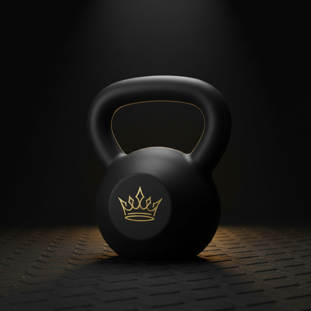 TITAN Pro Cast Iron Kettlebell Crown SWAG Edition matte black gold
