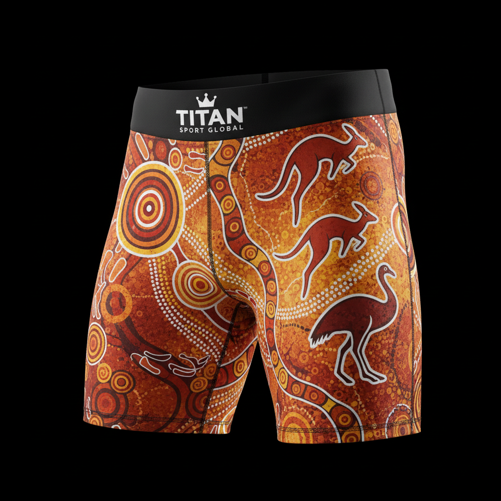 TITAN Aboriginal Dreamtime Training Shorts Crown Edition