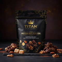 Crown High-Protein Dark Chocolate Crystallized Ginger Almond & Walnut Clusters