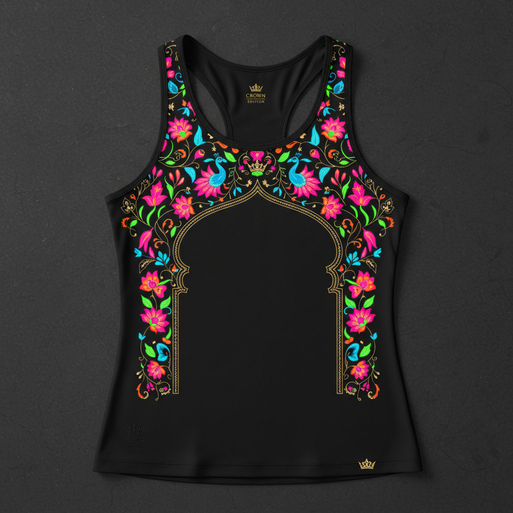 TITAN Women's Neon Mughal Empire Floral Tank — Taj Empress Edition