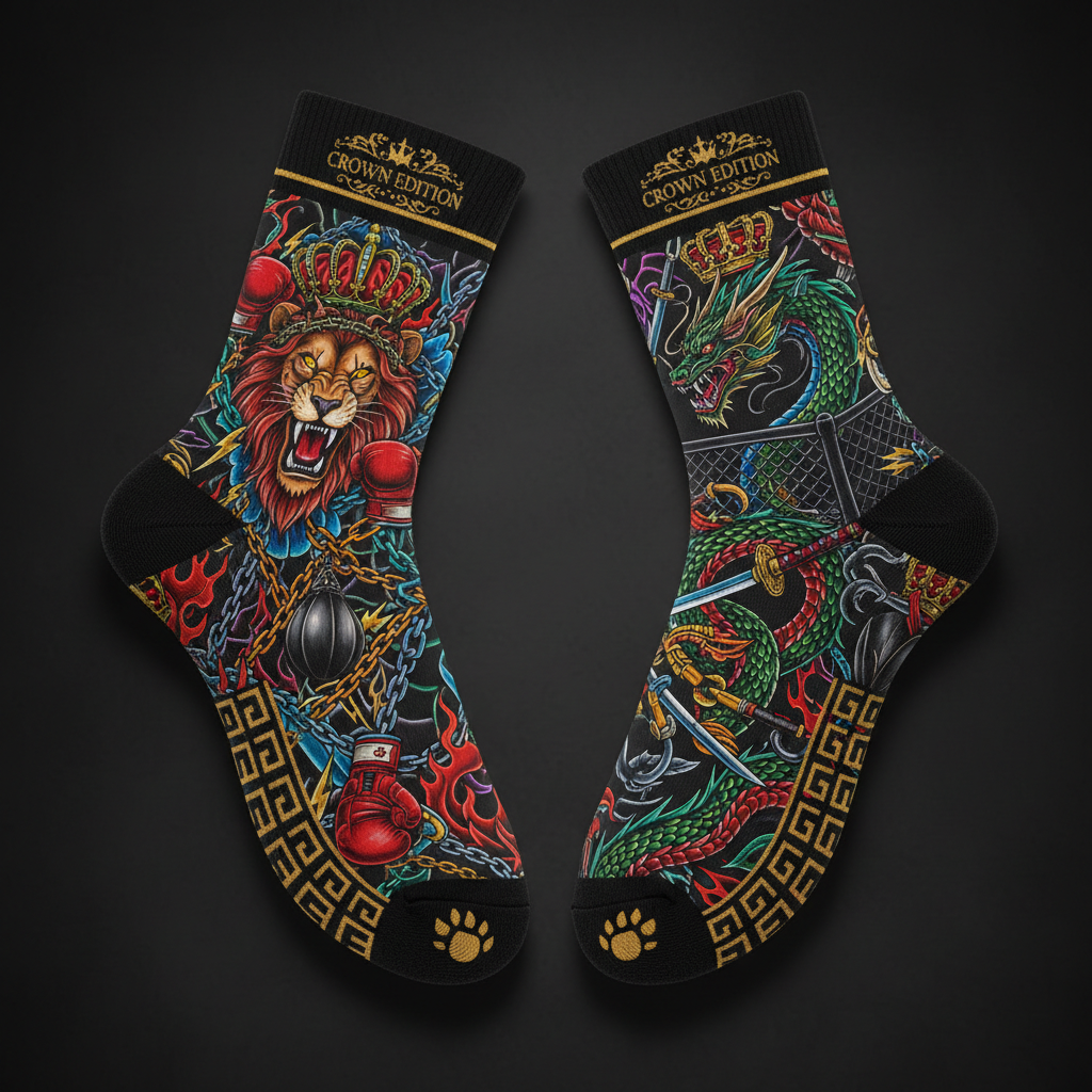 TITAN Crown Edition Tattoo Art Boxing & MMA Training Socks