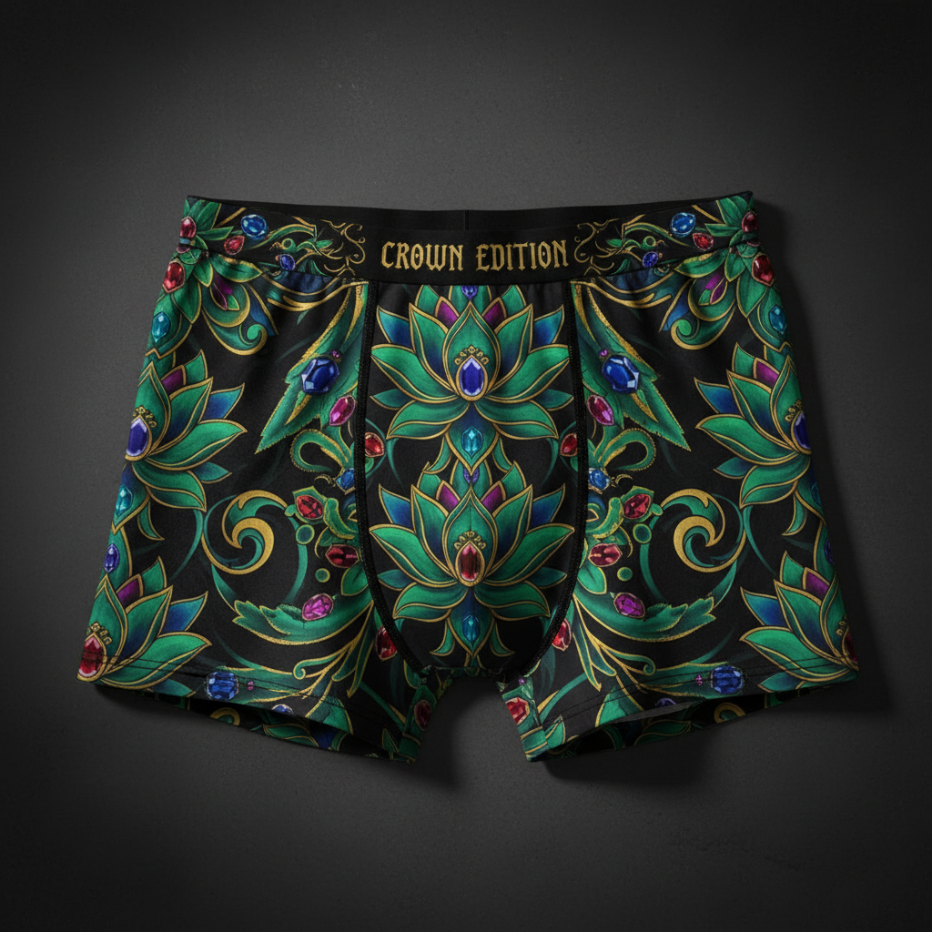 TITAN Women's Cozy Boxer Shorts Sacred Lotus Crown Edition