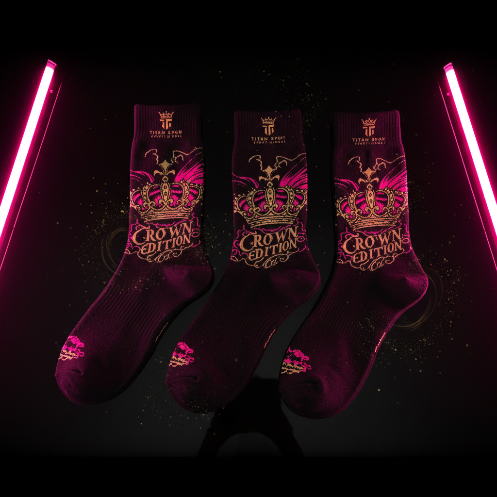 TITAN Crown Edition Athletic Sock Pack Hot Pink Gold 3-Pack
