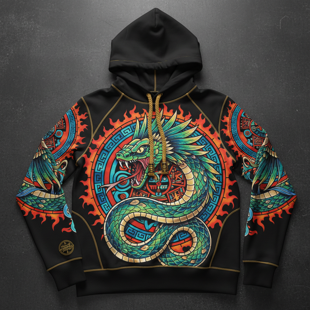 TITAN Women's Quetzalcoatl Feathered Hoodie — Chalchiuh Edition