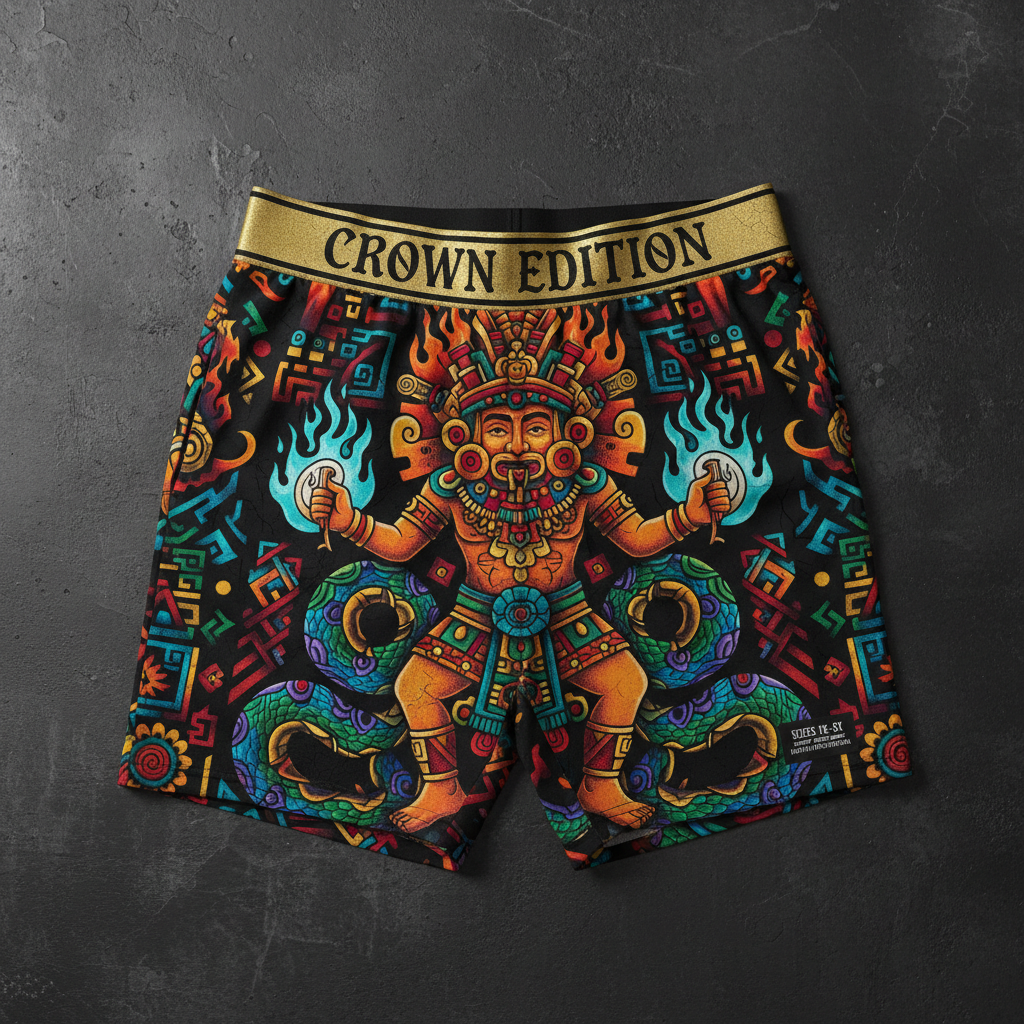TITAN Plus Men's Turquoise Fire Shorts — Inclusive Crown Edition