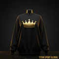 TITAN Women's Oversized Crown Sweatshirt Matte Black Gold