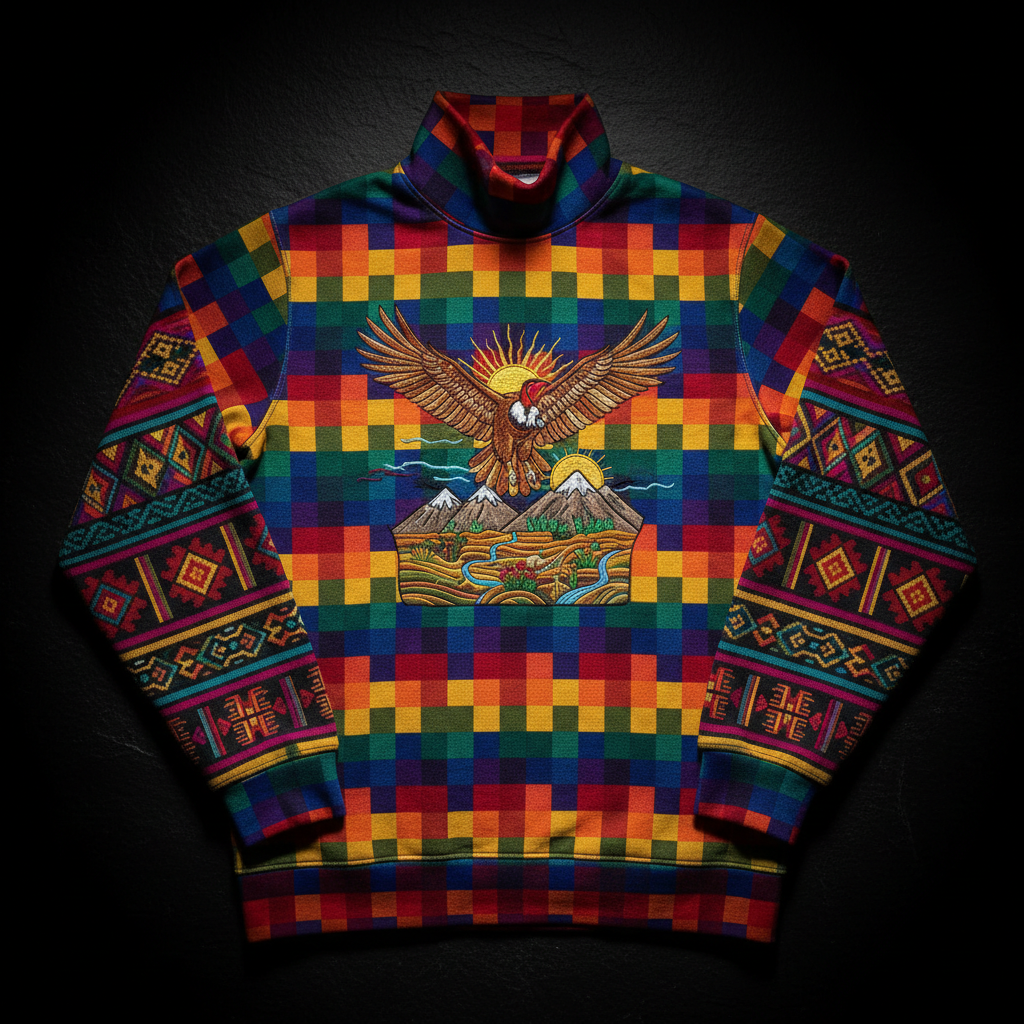 TITAN Andean Wiphala Crewneck Turtleneck — Pachamama Edition