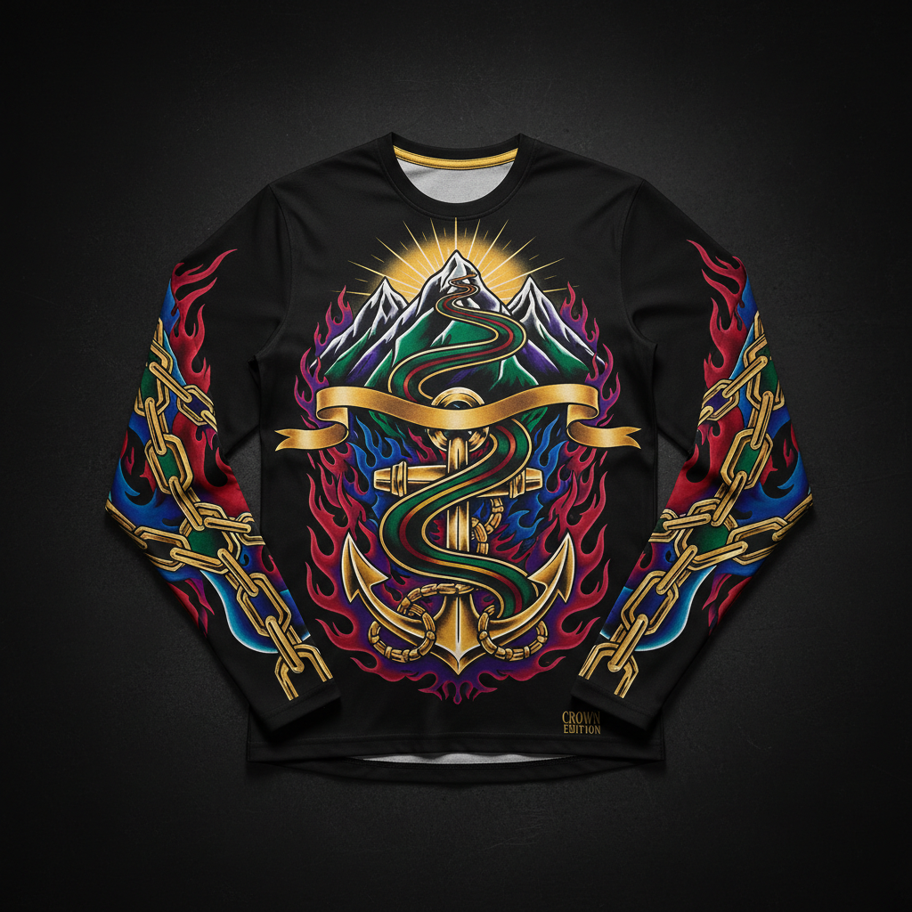 Endure To The End Men's Compression Shirt — TITAN Crown Edition tattoo artwork