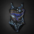 TITAN Women's One-Piece Swimsuit Cosmic Whale Queen Crown Edition