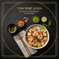 TITAN Vietnamese Shrimp Pho Power Breakfast meal kit flat lay dark luxury