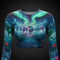 TITAN Women’s Cosmic Wolf Pack Aurora Long Sleeve Crop — Fenrir Edition