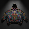 TITAN Women's Oversized Hoodie - Crown Edition tattoo-style artwork
