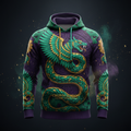 TITAN Mayan Quetzalcoatl Pullover Hoodie — Jade Serpent Edition