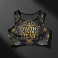 TITAN Women's Crop Top Faith Over Fear Crown Edition flat lay