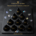 TITAN Crown Edition Rugby Training Cones Set Matte Black Gold