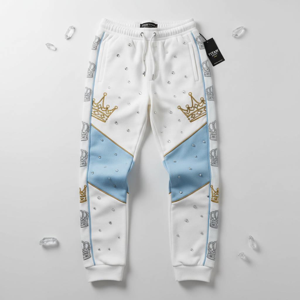TITAN Men's Arctic White Crown Joggers flat lay
