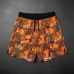 TITAN Men's Tiger Flame Crown Athletic Shorts — Apex King SWAG Edition