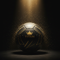 TITAN Pro Match Soccer Ball Size 5 Black & Gold