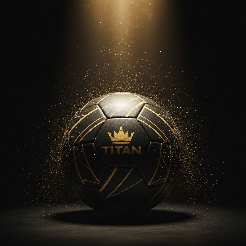 TITAN Pro Match Soccer Ball Size 5 Black & Gold
