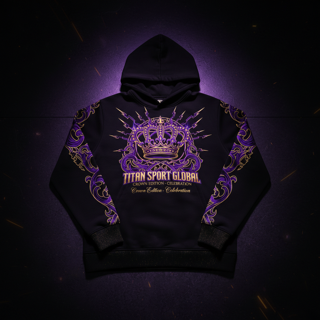 TITAN Men's Crown Edition Lounge Hoodie Electric Purple Gold