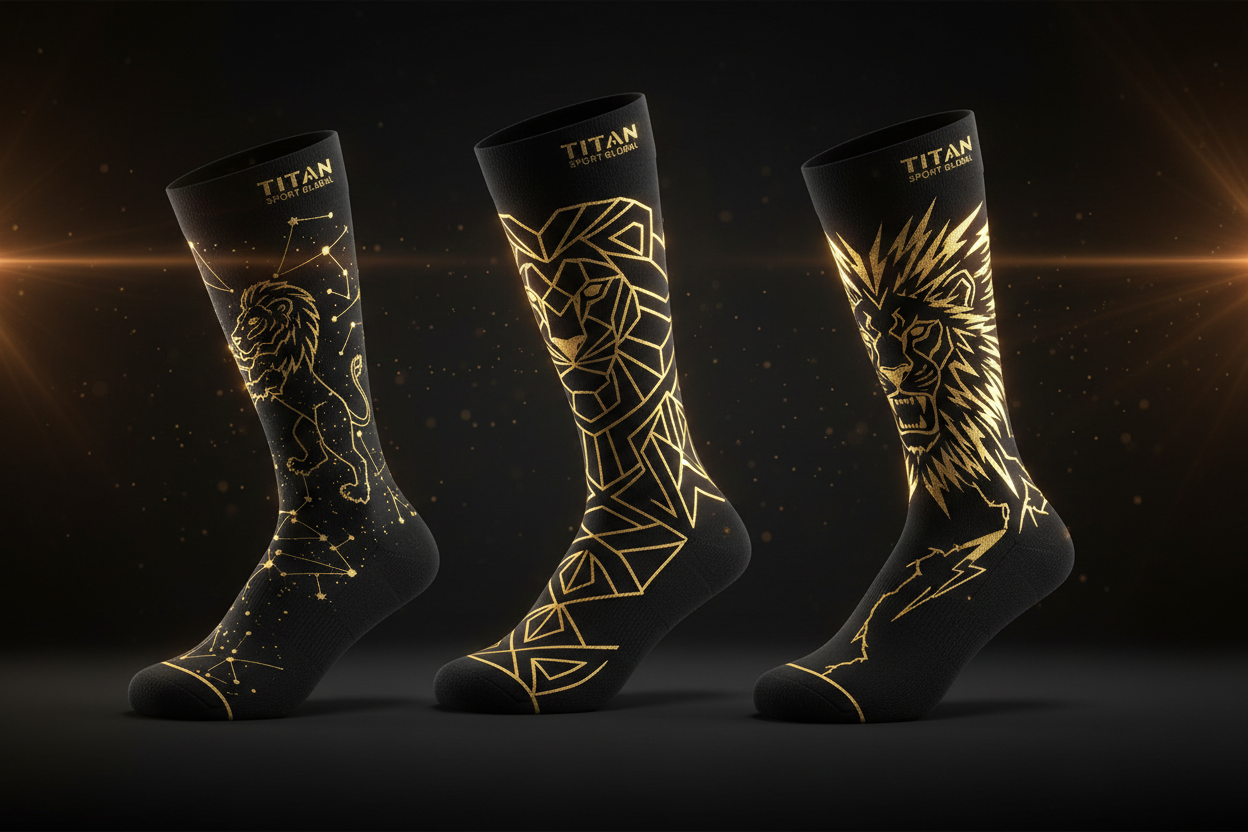 TITAN Gold Lion 3-Pattern Compression Socks 3-Pack
