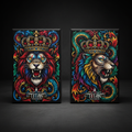 TITAN Yoga Block Set High-Density Foam 2-Pack with bold tattoo-style Crown Edition artwork