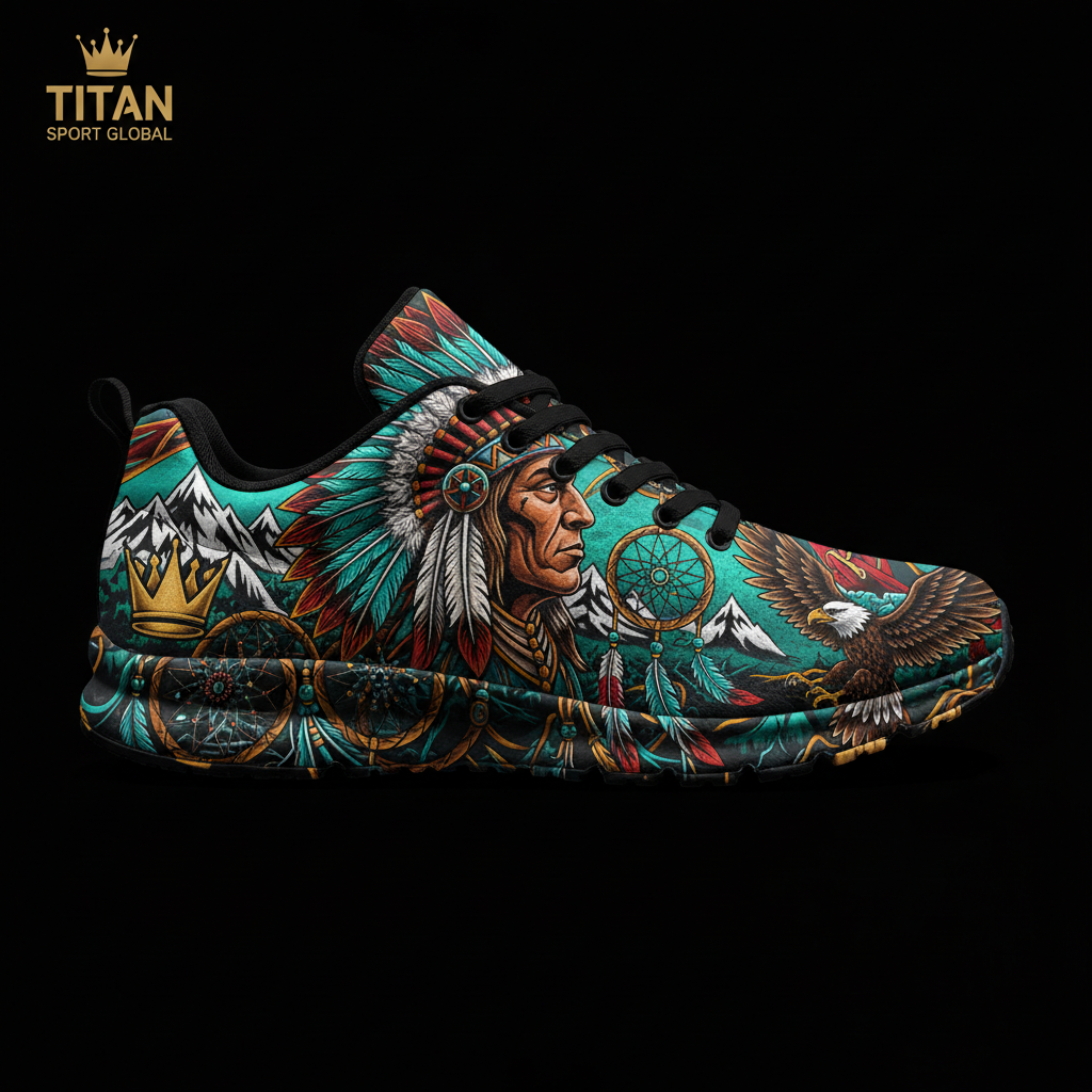 TITAN Crown Edition Color Spirit Chief Men's Running Shoe Color Tattoo Art