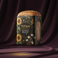 TITAN Organic High-Protein Bread Loaf Seeded — ultra-premium luxury editorial product shot