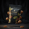 TITAN Organic Walnuts Raw & Unsalted — ultra-premium luxury editorial product shot