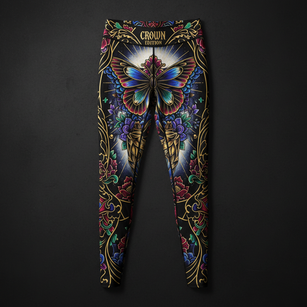 Transformed Women's Leggings — TITAN Crown Edition tattoo artwork