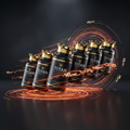 TITAN Endurance Bundle Pro — 6 Crown Edition supplement bottles in dynamic diagonal formation with blazing speed lines and oxygen streams in electric orange and gold