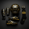 TITAN Soccer Starter Bundle — Soccer Ball, Shin Guards, Cleats, Socks & Athletic Tape flat lay