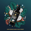 TITAN Coconut Aminos Soy-Free Sauce Crown Edition — bold tropical graphic poster art