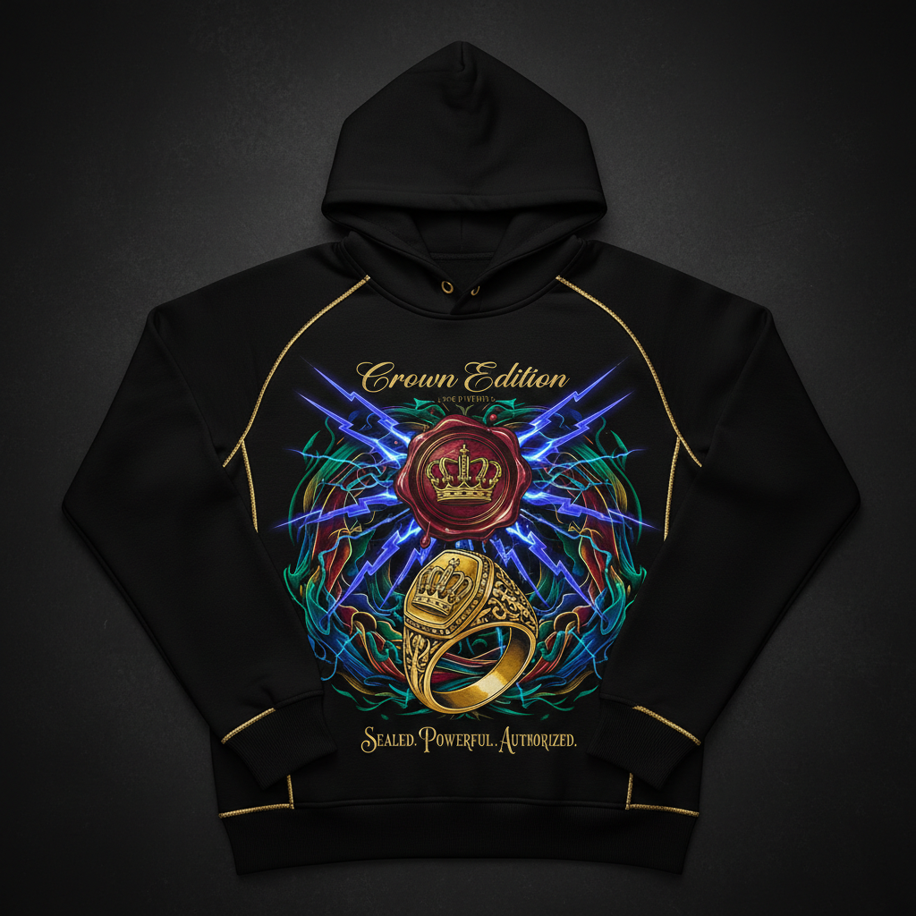 Sealed With Power Men's Hoodie — TITAN Crown Edition tattoo artwork