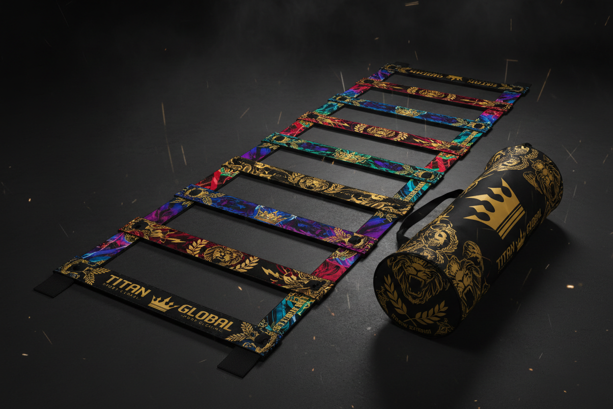 TITAN Pro Speed Agility Ladder — Bold Crown Edition tattoo-style artwork