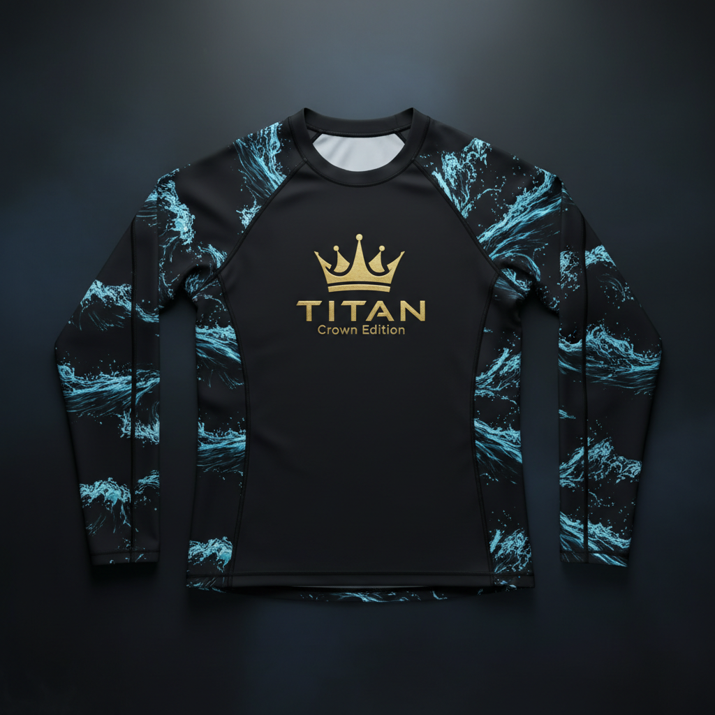 TITAN Rash Guard — Long Sleeve UPF 50+ Athletic Swim & MMA Shirt