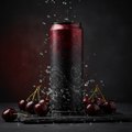 TITAN Protein Sparkling Water – Black Cherry, premium product photography