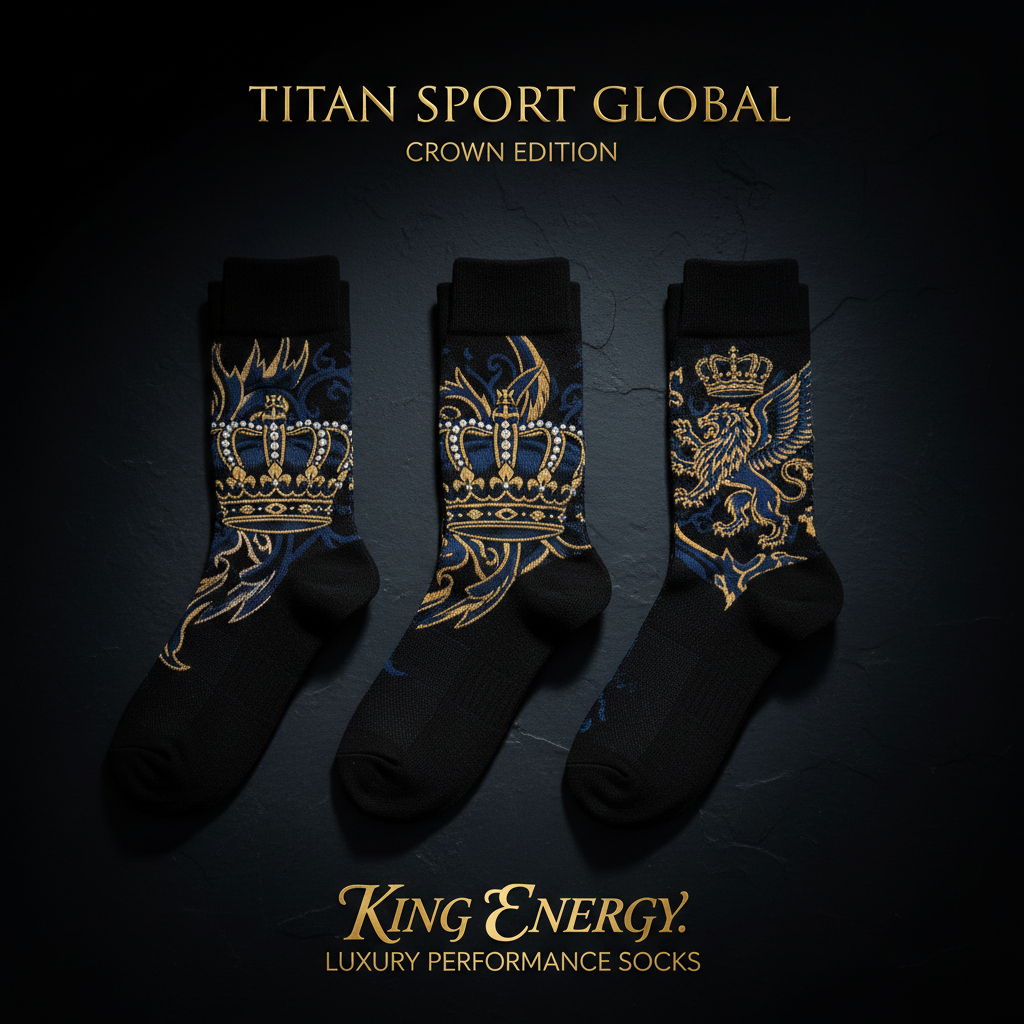 TITAN Crown Edition Athletic Sock Pack Navy Gold 3-Pack