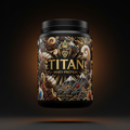 TITAN Whey Protein Rocky Road - Crown Edition tattoo-style artwork