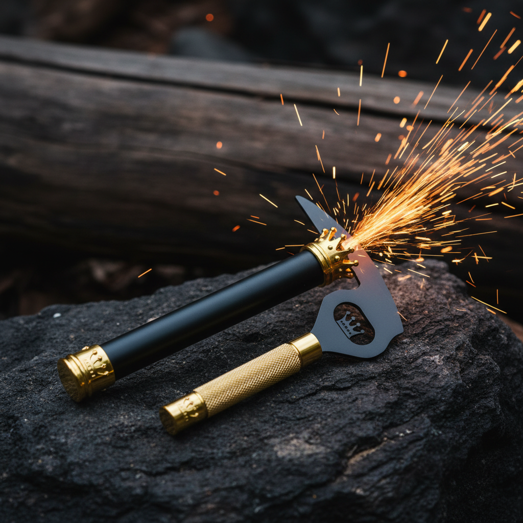 TITAN FireStrike XL Ferro Rod Fire Starter — Crown Edition