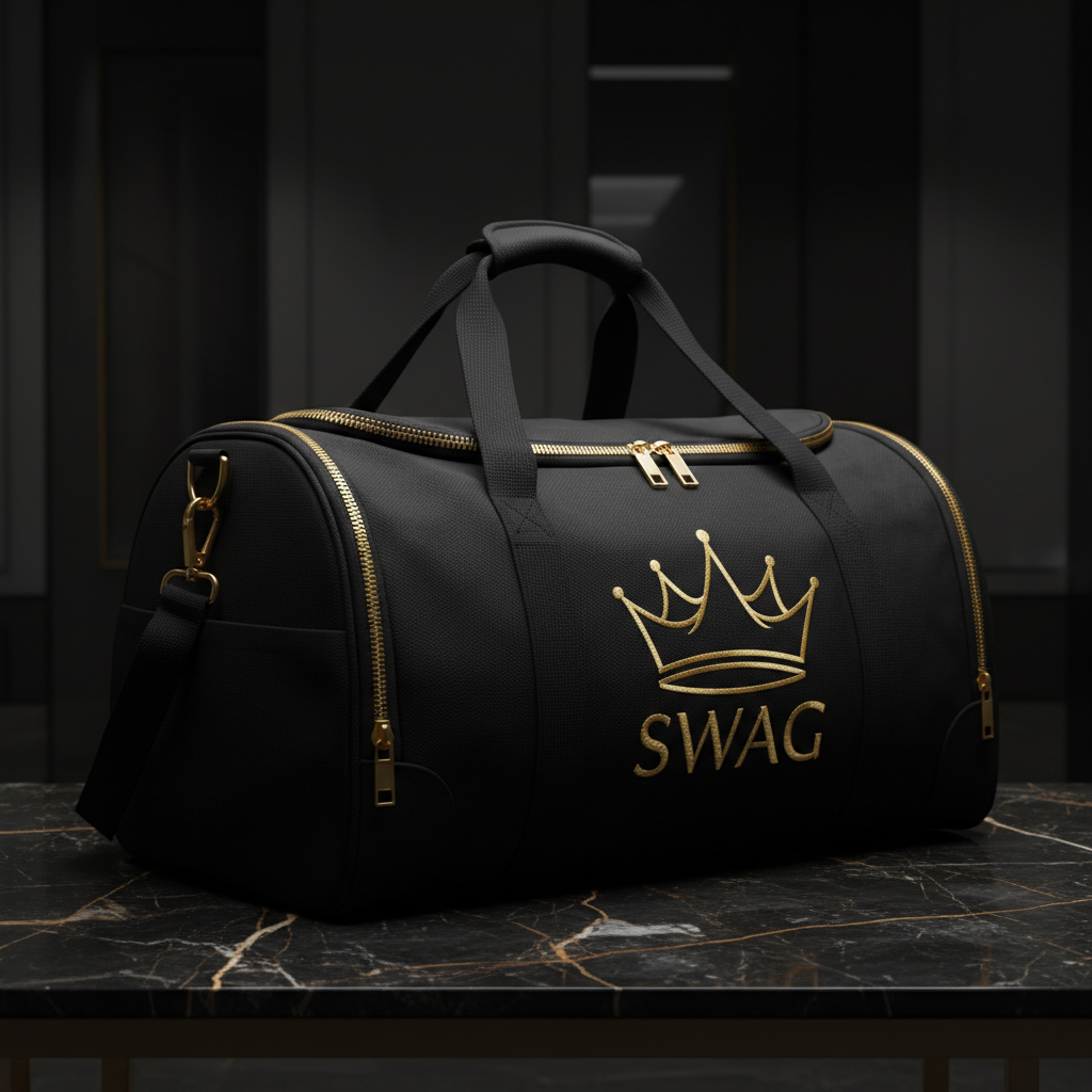 TITAN Elite Gym Duffle Obsidian Crown SWAG Edition black gold
