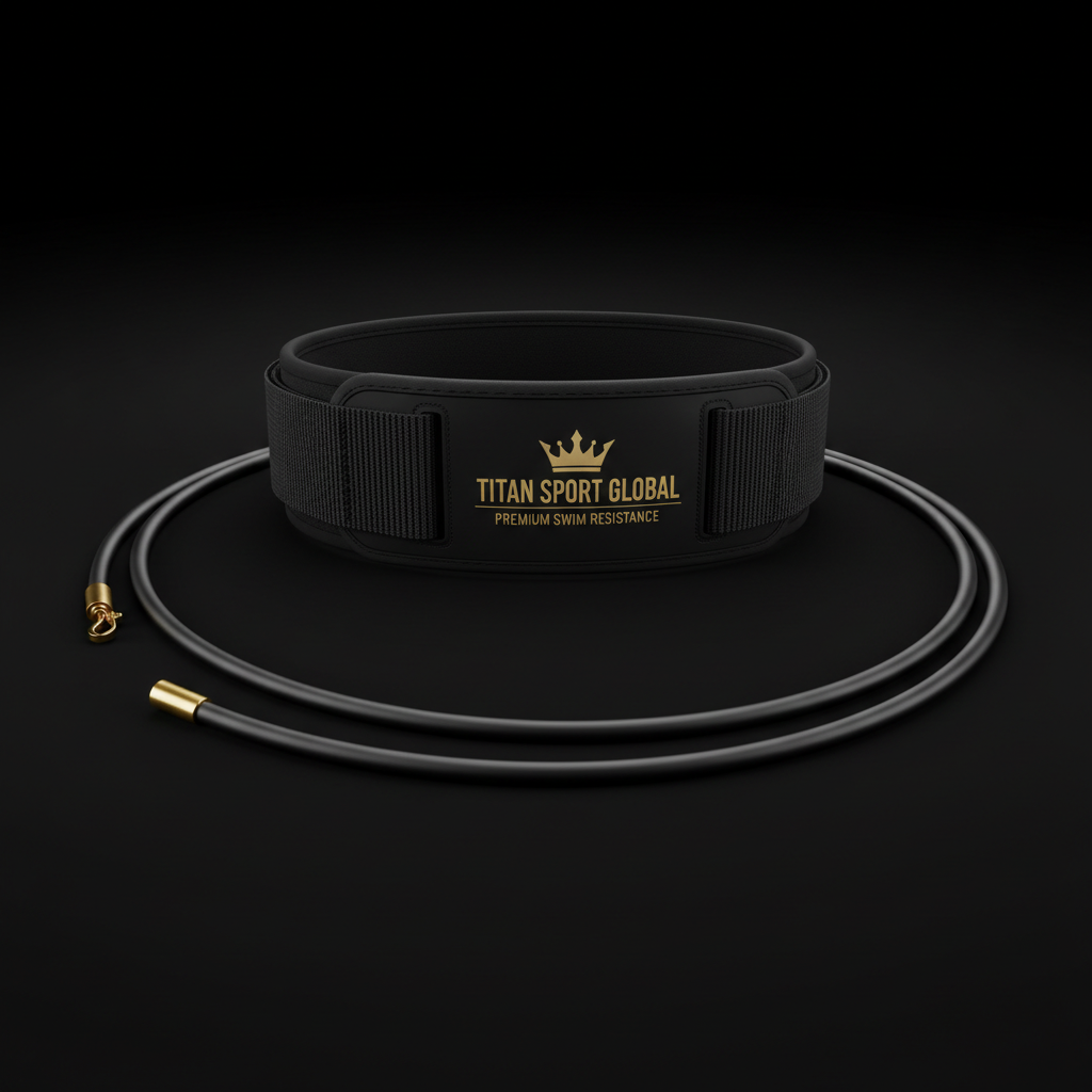TITAN Swim Resistance Belt Crown Edition — matte black with gold crown logo